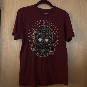 Star Wars Darth Vader Shirt Mens M Red Graphic Tee Dark Side Crew Neck